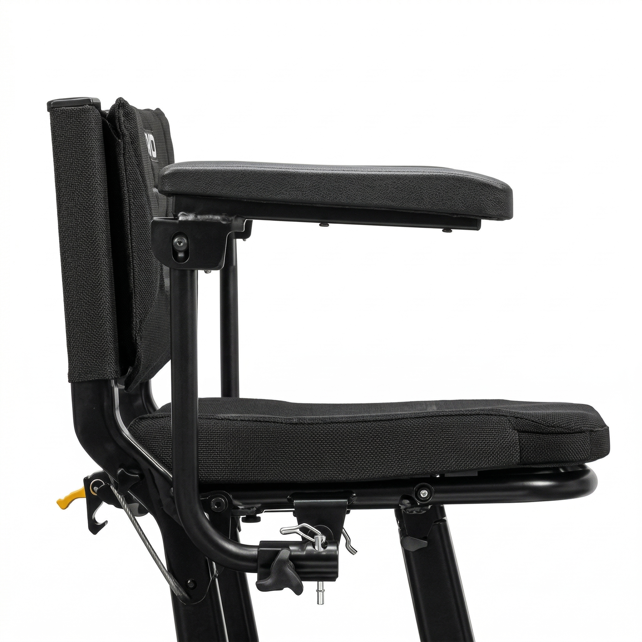 Black Go-Go Super Portable Armrests adjustable hunting seat on a white background